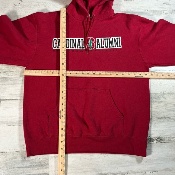 Champion Stanford University Cardinal Alumni Eco Fleece Red Hoodie Size Medium - Picture 5 of 6